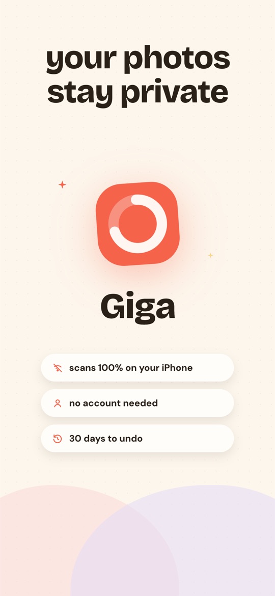 Giga: everything is analysed on your iPhone, no photo is ever uploaded