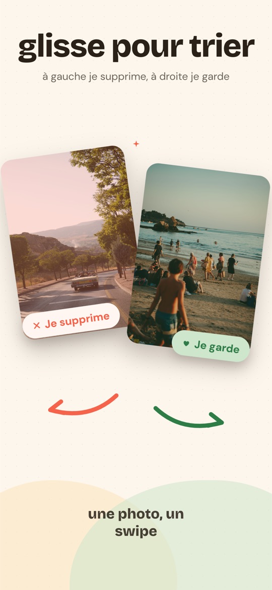 Giga : une carte photo, à gauche je supprime, à droite je garde